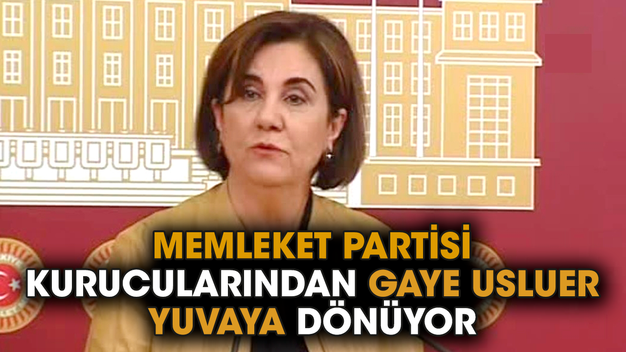 Memleket Partisi kurucularından Gaye Usluer yuvaya dönüyor