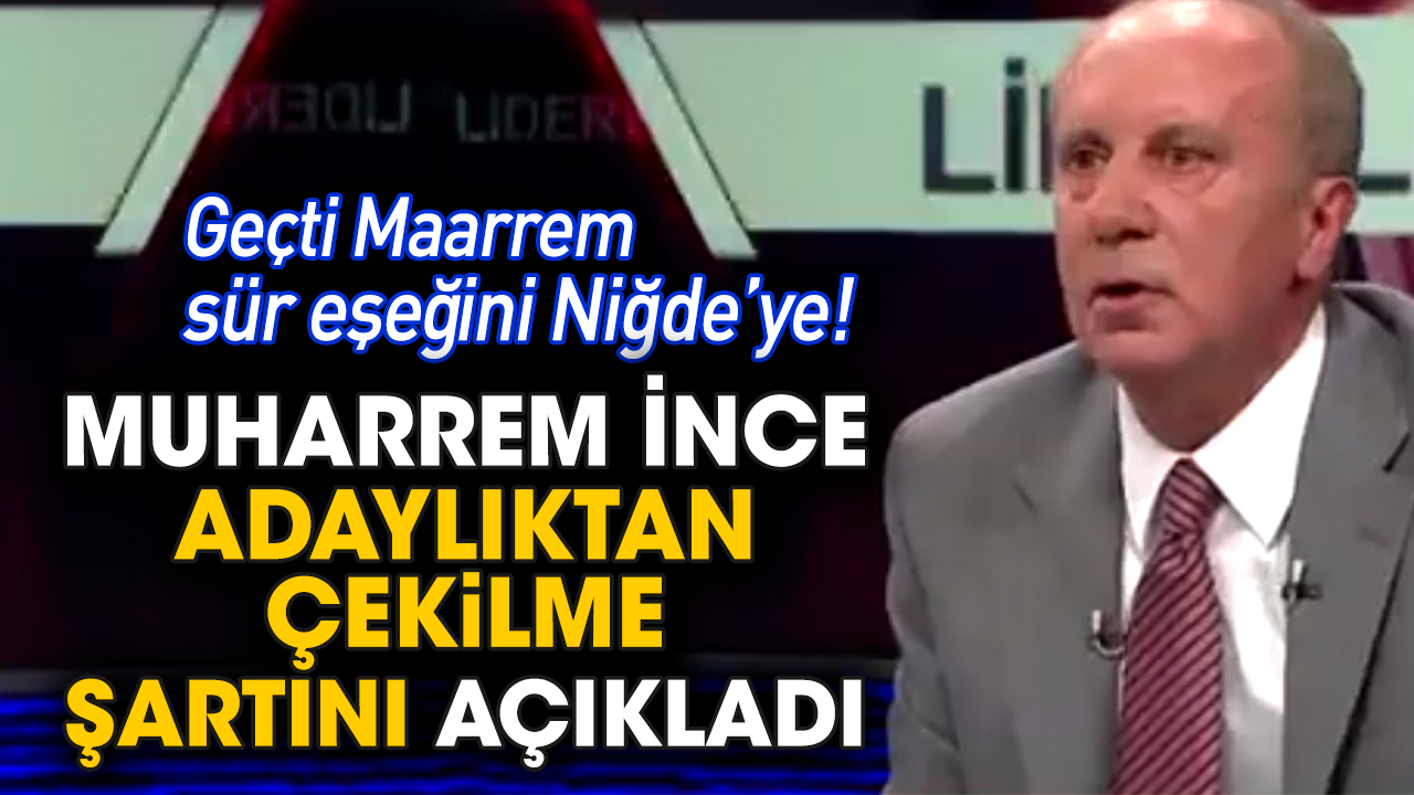 Muharrem İnce adaylıktan çekilme şartını açıkladı