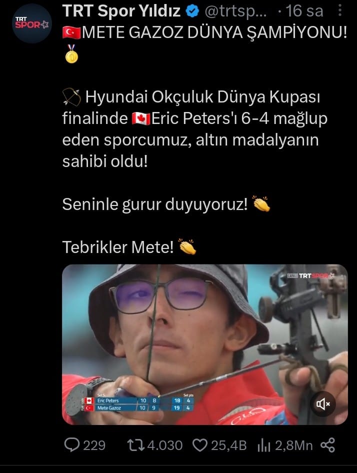 Mete Gazoz yine tarih yazdı!