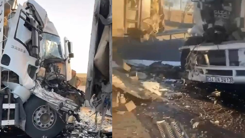 Silivri'de  kaza:3 TIR birbirine girdi