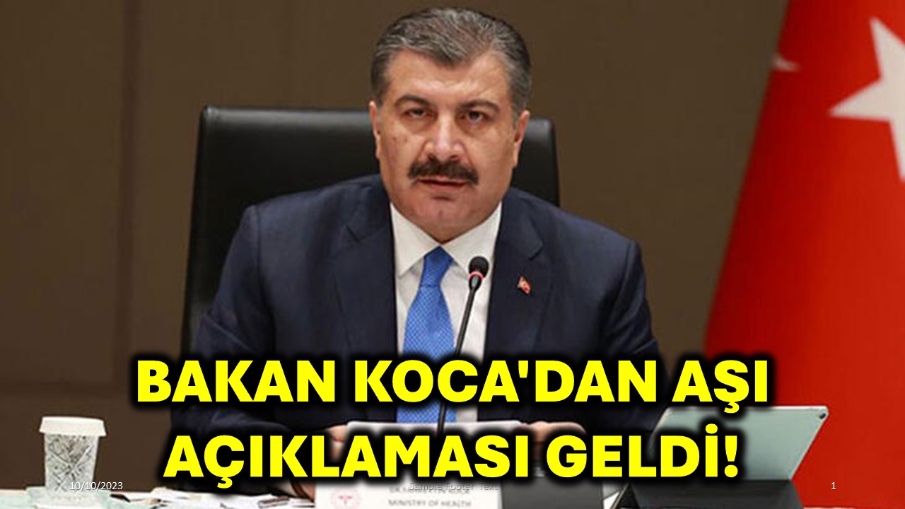 Bakan Koca'dan Aşı Açıklaması Geldi!