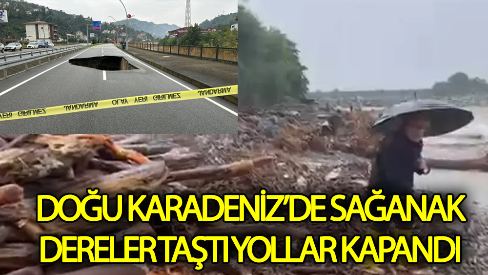 Doğu Karadeniz'de sağanak;Dereler taştı, yollar kapandı