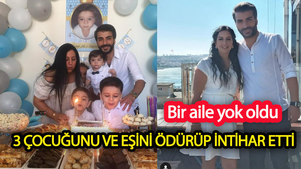 Eşini ve 3 çocuğunu öldürüp intihar etti
