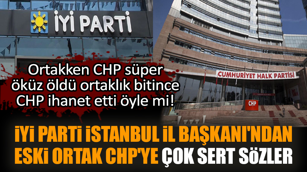 İYİ Parti İstanbul İl Başkanı'ndan eski ortak CHP'ye çok sert sözler