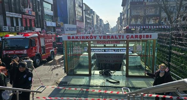 Bakırköy yeraltı çarşısında yangın