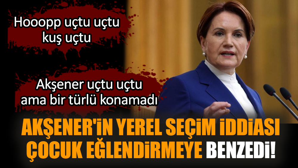 Akşener'in yerel seçim iddiası çocuk eğlendirmeye benzedi!