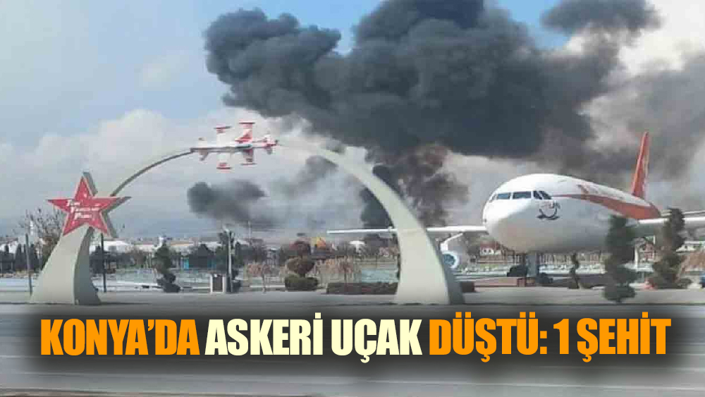 Konya'da eğitim uçağı düştü!