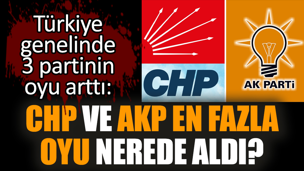 CHP ve AKP en fazla oyu nerede aldı?