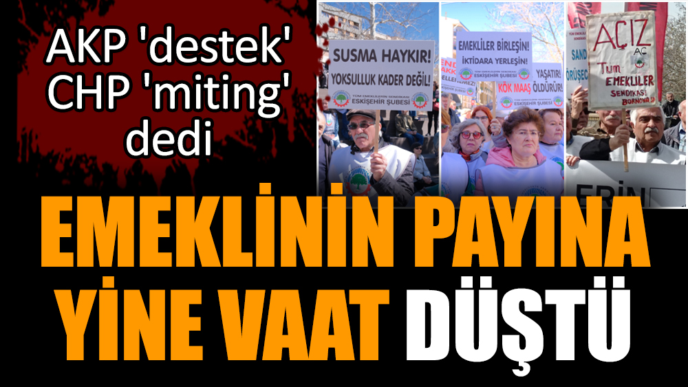 Emeklinin payına yine vaat düştü