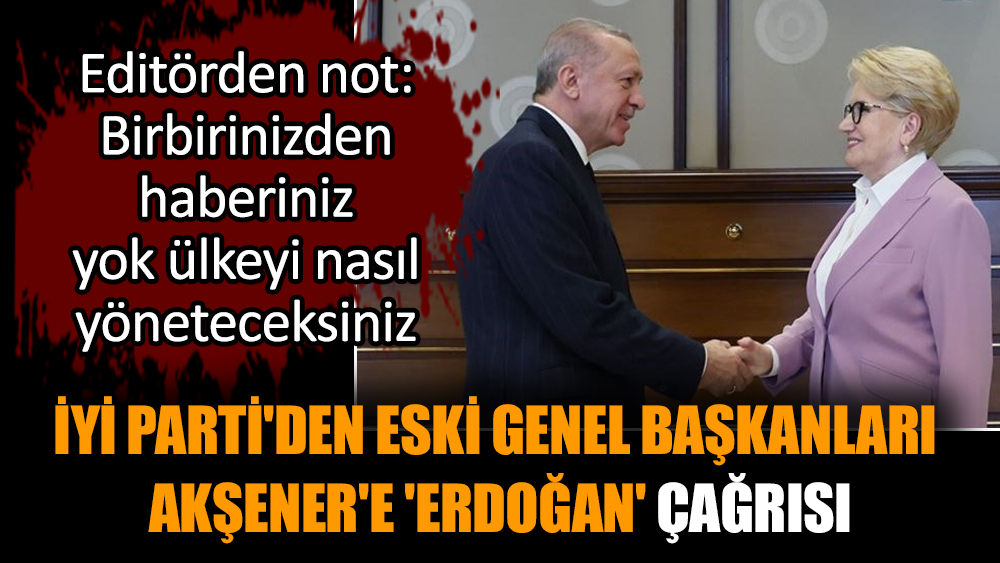 İYİ Parti'den eski genel başkanları Akşener'e 'Erdoğan' çağrısı