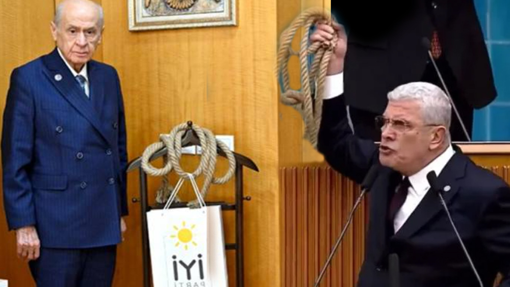 Bahçeli Dervişoğlu'nun fırlattığı iple poz verdi