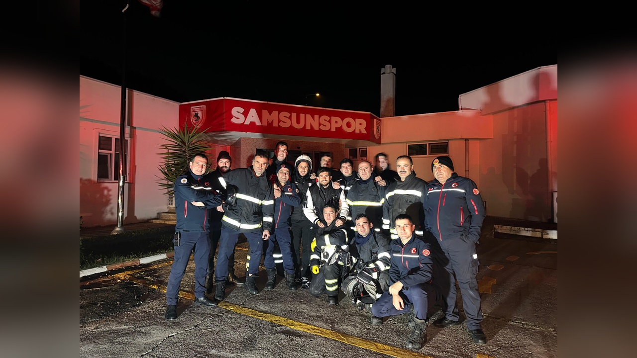 Samsunspor tesislerindeki yangın kısa sürede kontrol altına alındı