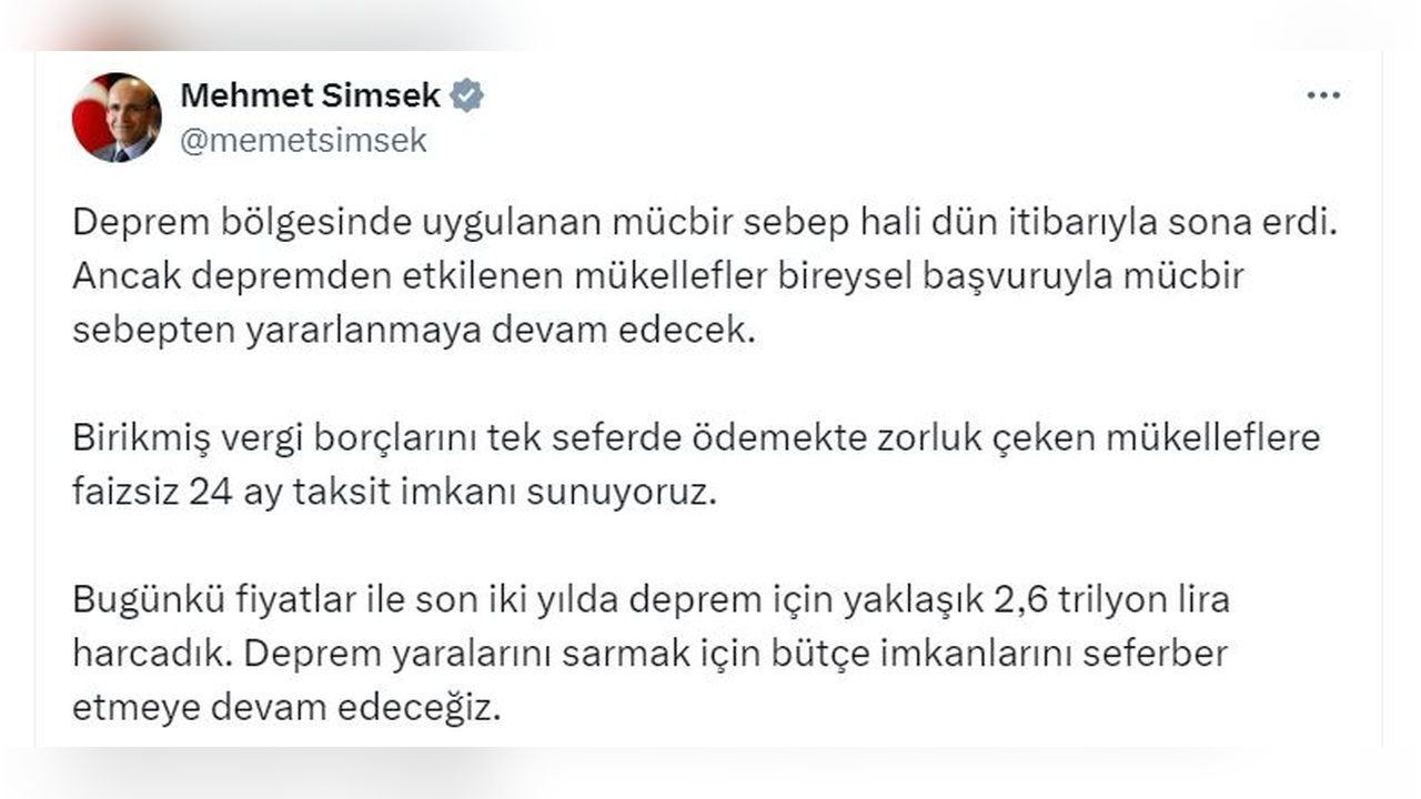 Deprem İçin Harcanan Tutar 2,6 Trilyon Lira