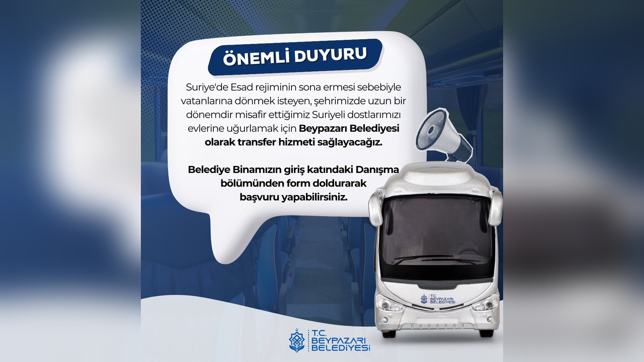 Beypazarı Belediyesi, Suriye'ye Dönüş İçin Transfer Hizmeti Sunuyor