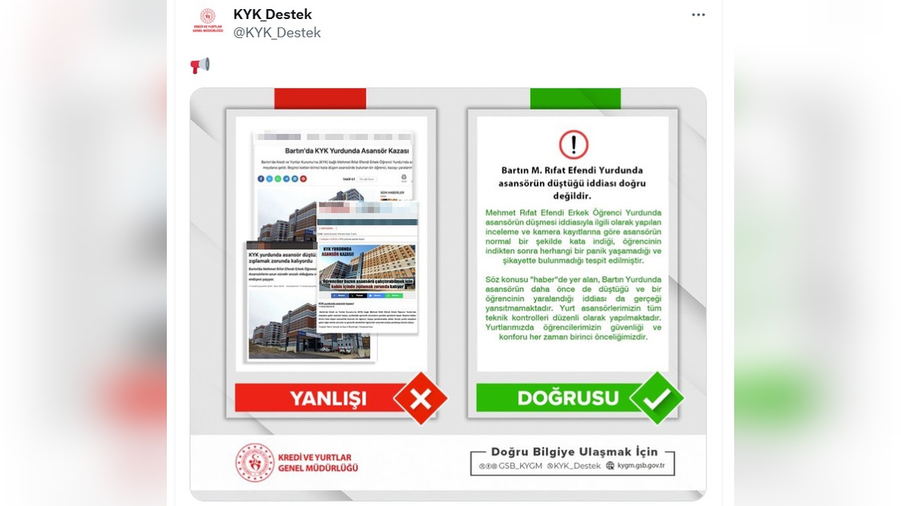 Bartın'daki Öğrenci Yurduna İlişkin Asansör İddiaları Yanıt Buldu