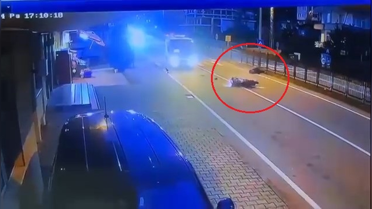 Motosiklet Kazası Güvenlik Kamerasında Görüntülendi