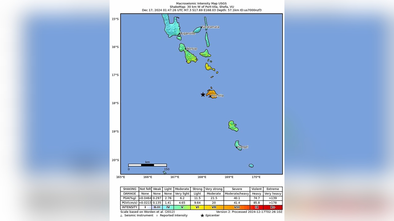 Vanuatu'da 7.3 Büyüklüğünde Deprem Meydana Geldi, 1 Kişi Hayatını Kaybetti