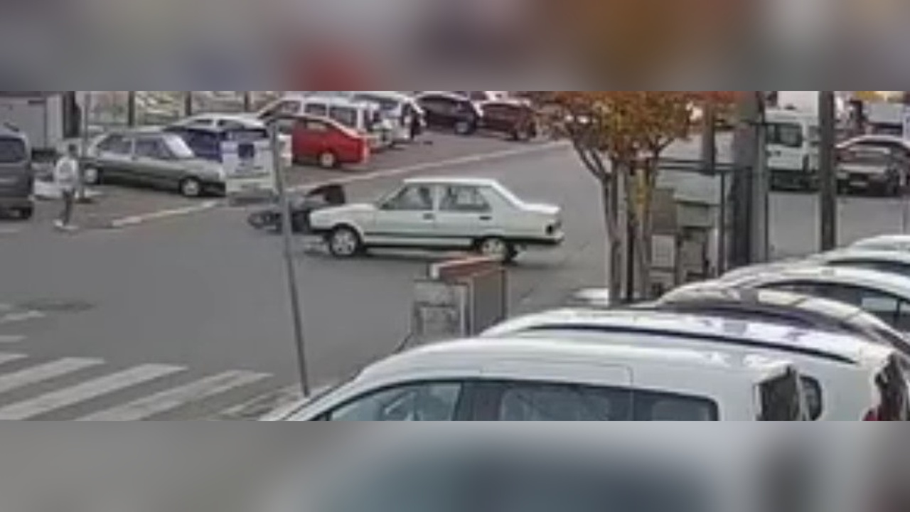 Motosikletli Kaza Anı Güvenlik Kamerasında