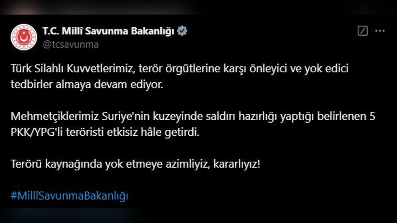 Suriye'nin Kuzeyinde Terörle Mücadele Operasyonu