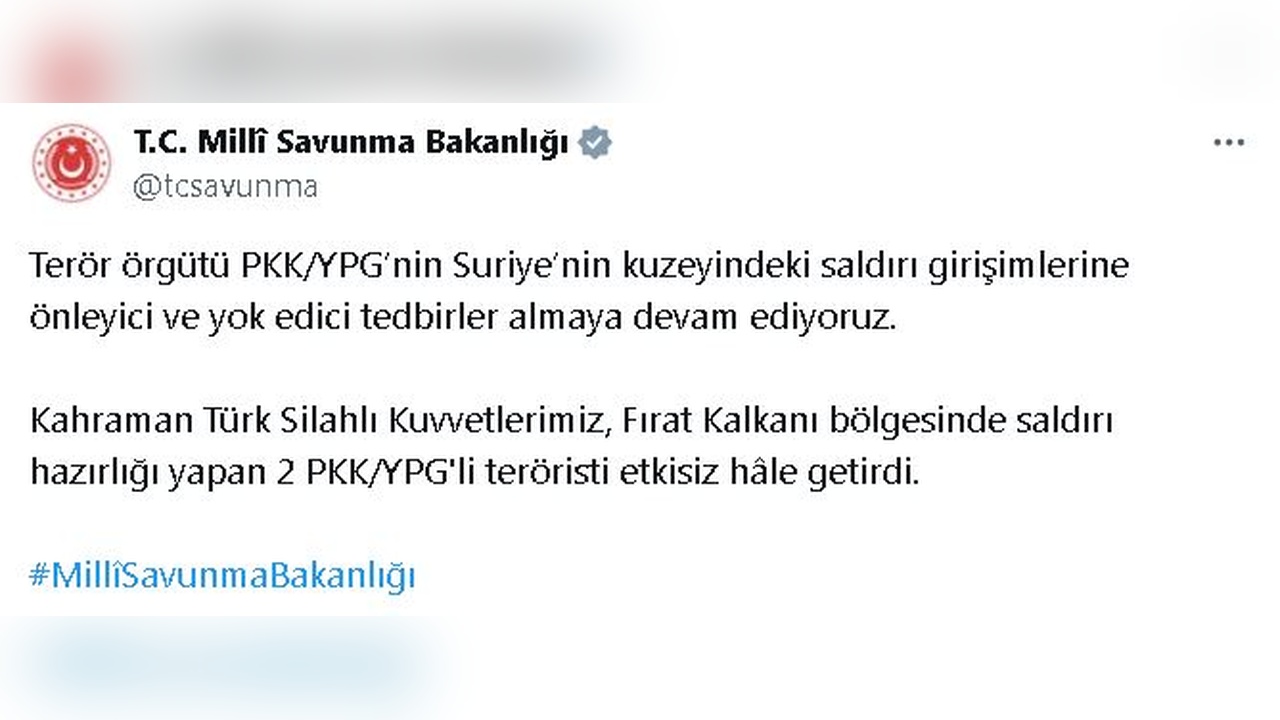 Suriye'nin Kuzeyinde Terörle Mücadele Operasyonu