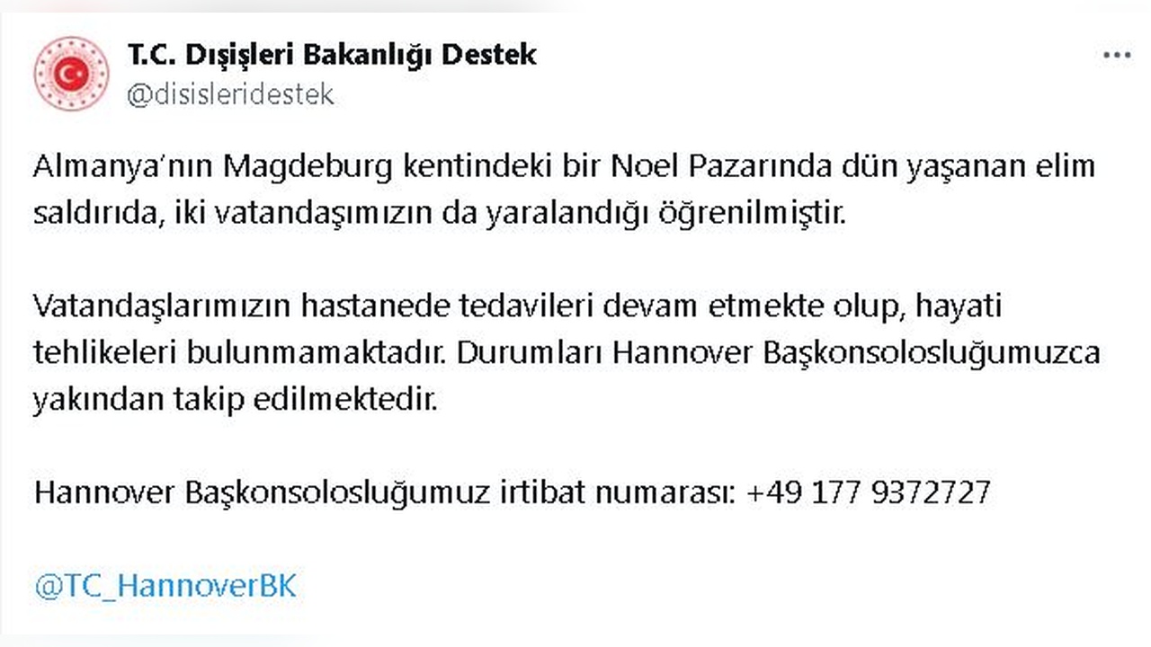 Noel Pazarı Saldırısında İki Türk Vatandaşı Yaralandı