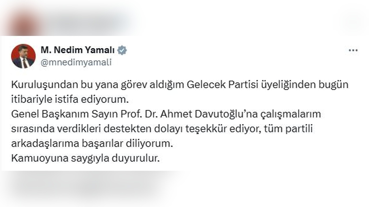 Milletvekili Yamalı'nın İstifası Siyasi Gündemi Sarstı
