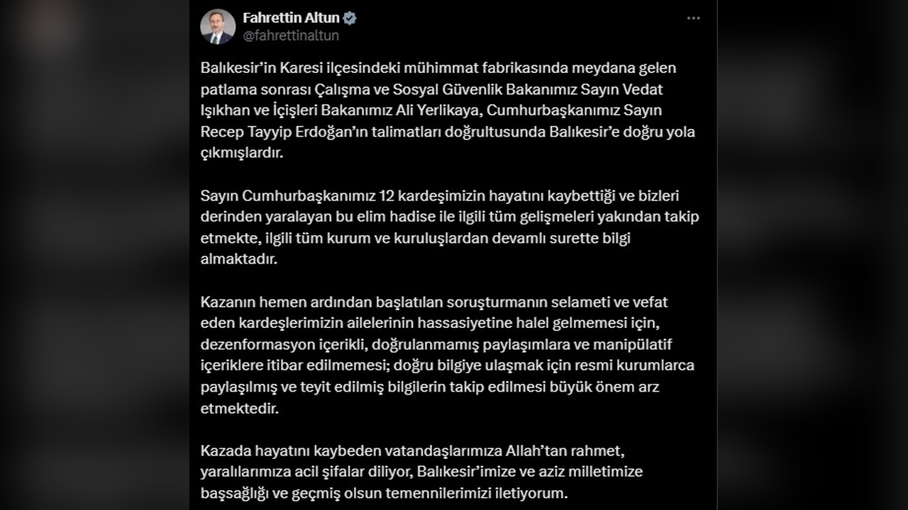 Balıkesir Mühimmat Fabrikasında Patlama: Can Kaybı ve Yaralılar