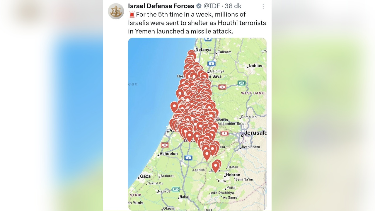 Husilerin İsrail'e Yönelik Füze Saldırısı Gündemde