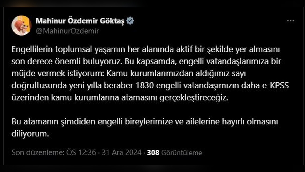 EKPSS ile 1830 Engelli Vatandaşın Ataması Yapılacak