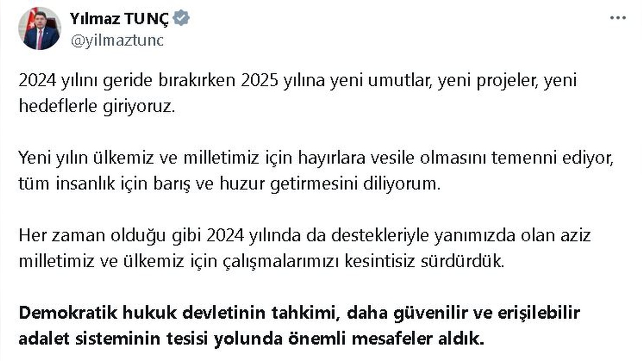 Bakan Tunç'tan 2025 Vizyonu: Önemli Düzenlemeler Yolda