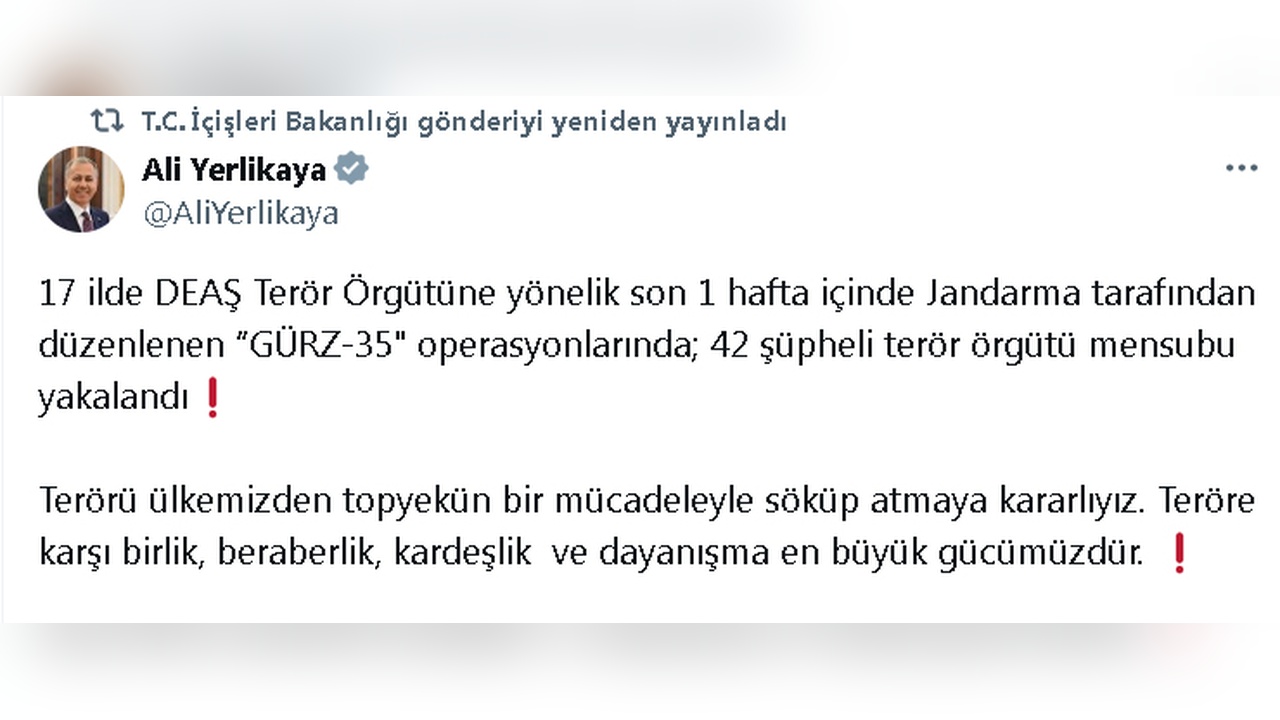 DEAŞ'a Yönelik Geniş Kapsamlı Operasyon: 42 Şüpheli Gözaltında