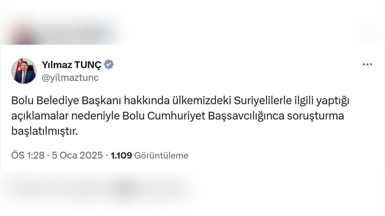 Bolu Belediye Başkanı Hakkında Soruşturma Açıldı