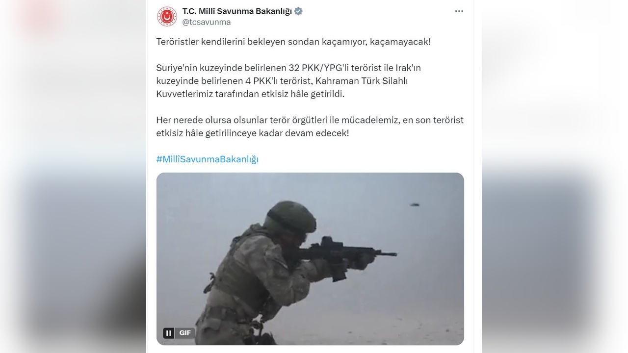 36 Terörist Etkisiz Hale Getirildi