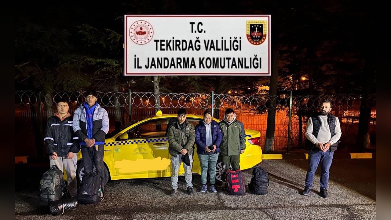 Tekirdağ'da Takside Yakalanan 5 Kaçak Göçmen Olayı