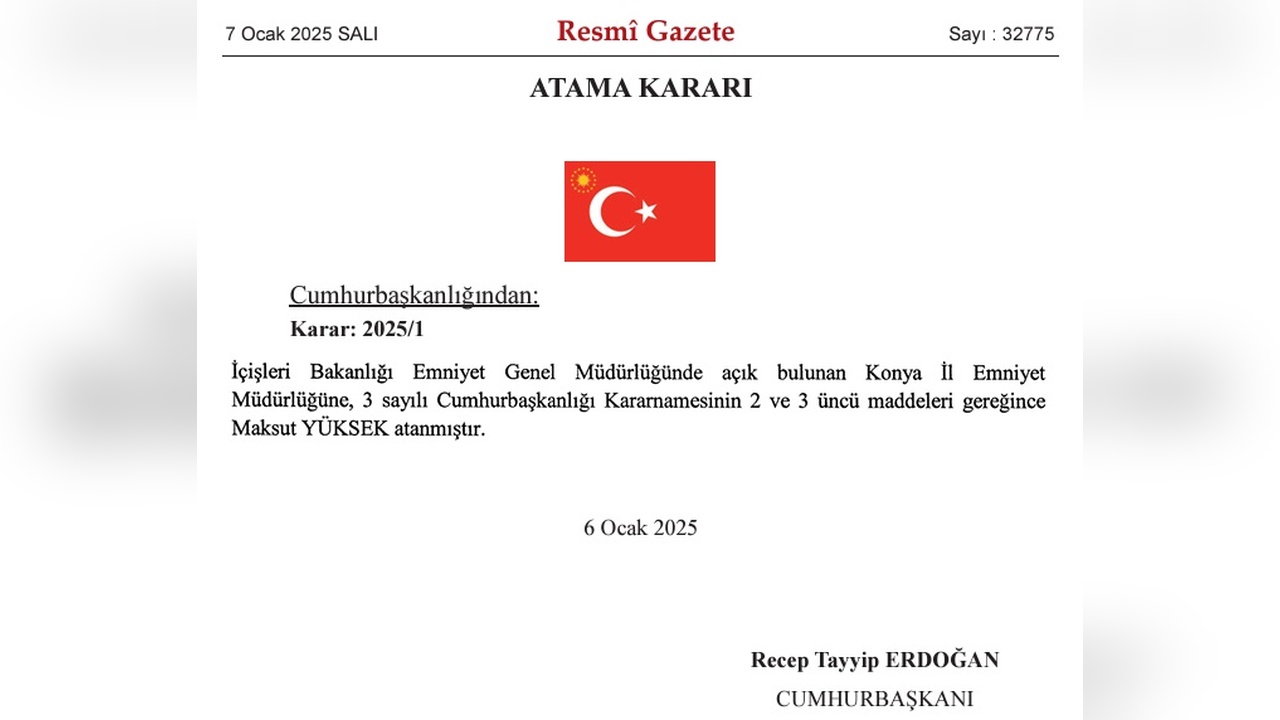 Maksut Yüksek, Konya İl Emniyet Müdürü Olarak Göreve Başladı