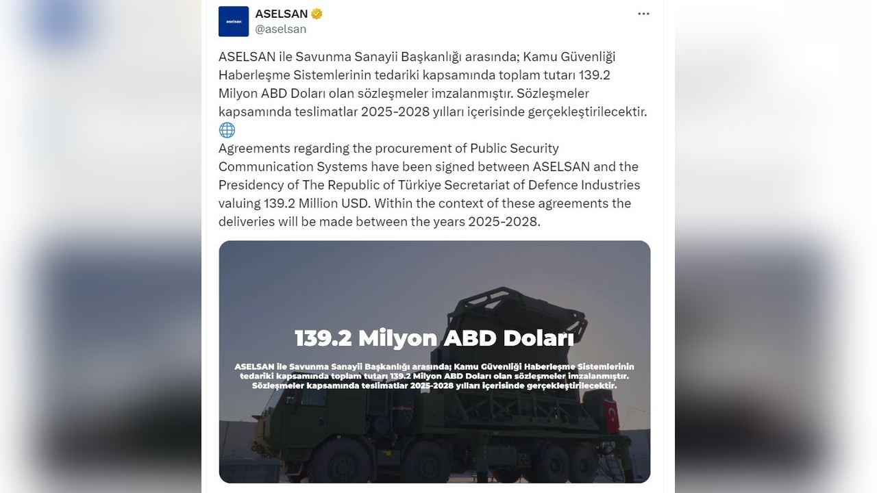 ASELSAN ve SSB'den 139,2 Milyon Dolarlık İş Birliği