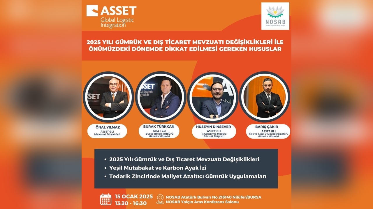 Bursa'da 2025 Gümrük ve Dış Ticaret Mevzuatı Üzerine Toplantı Düzenleniyor