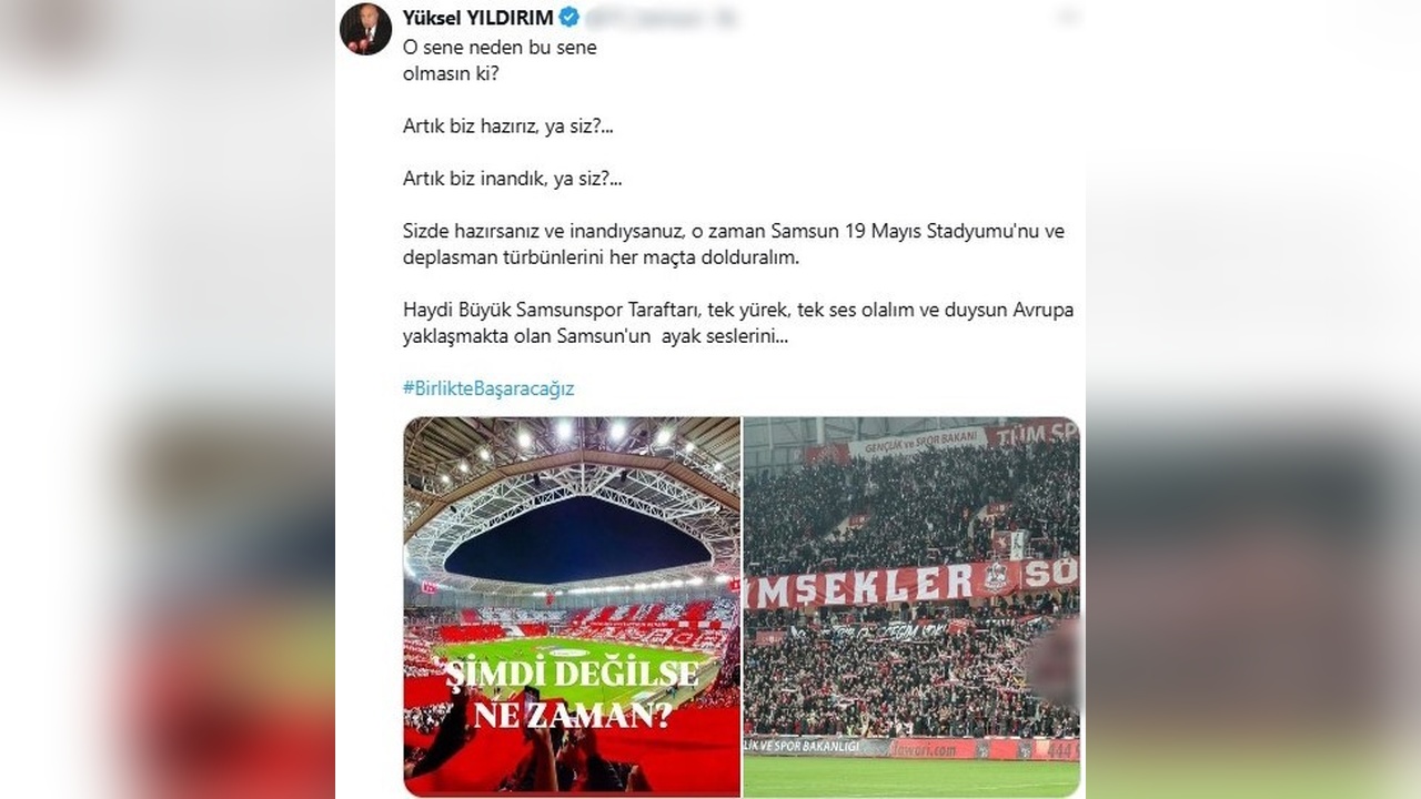 Samsunspor'dan Avrupa Hedefi: Başkan Yıldırım Açıklamalarda Bulundu