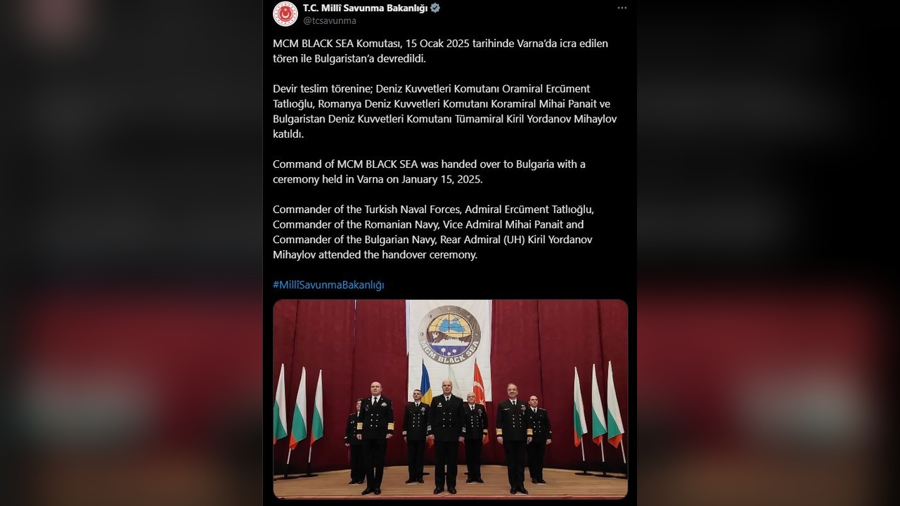 Karadeniz'deki Mayın Karşı Tedbirleri Görev Grubu Komutası Bulgaristan'a Geçti