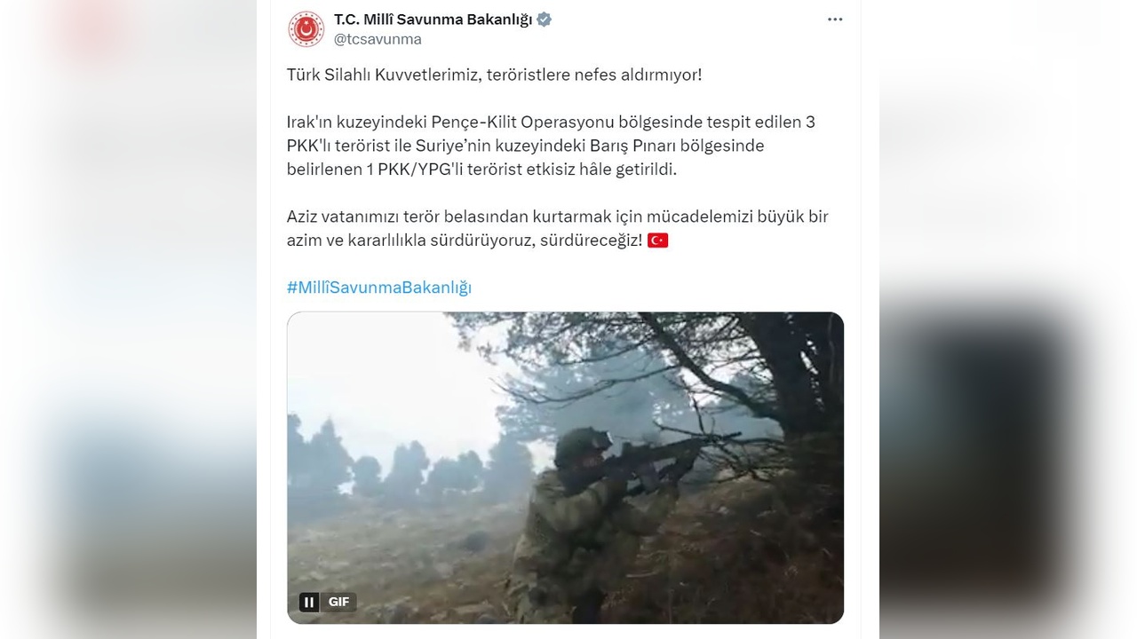 Savunma Bakanlığı'ndan Terörle Mücadele Açıklaması