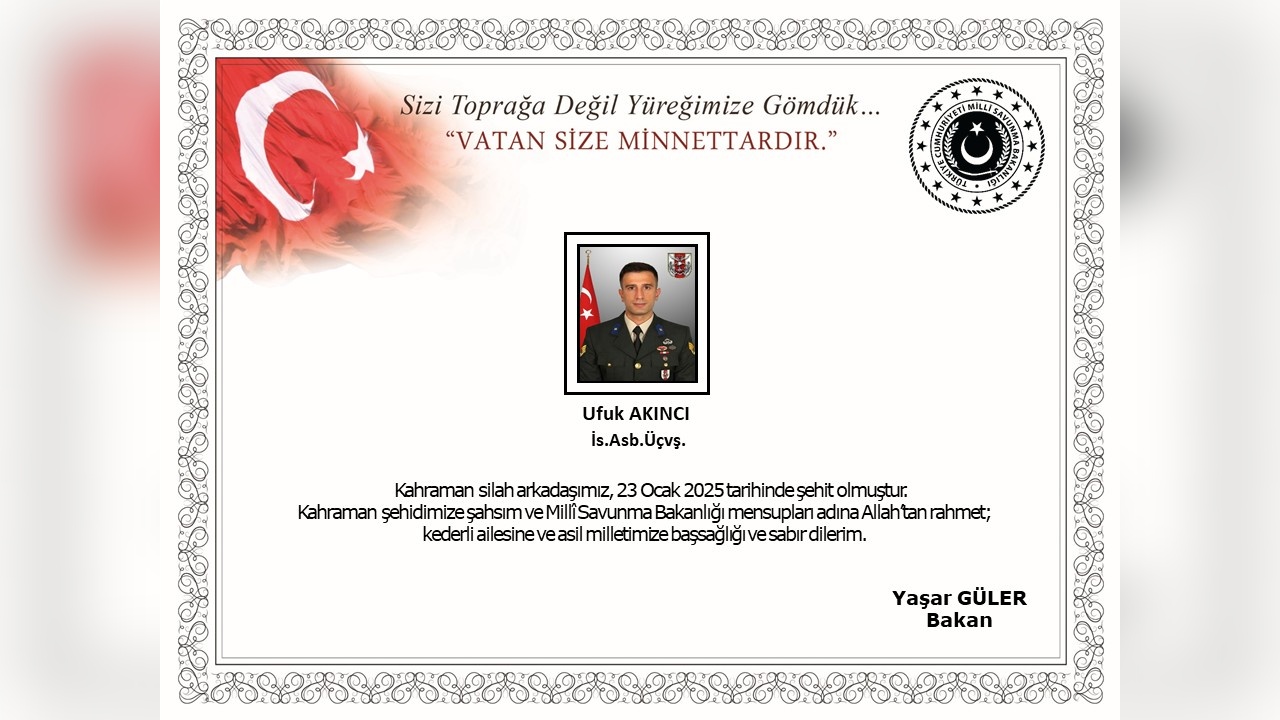 Pençe-Kaplan Operasyonu'nda Şehit Acısı: Astsubay Üstçavuş Akıncı Hayatını Kaybetti