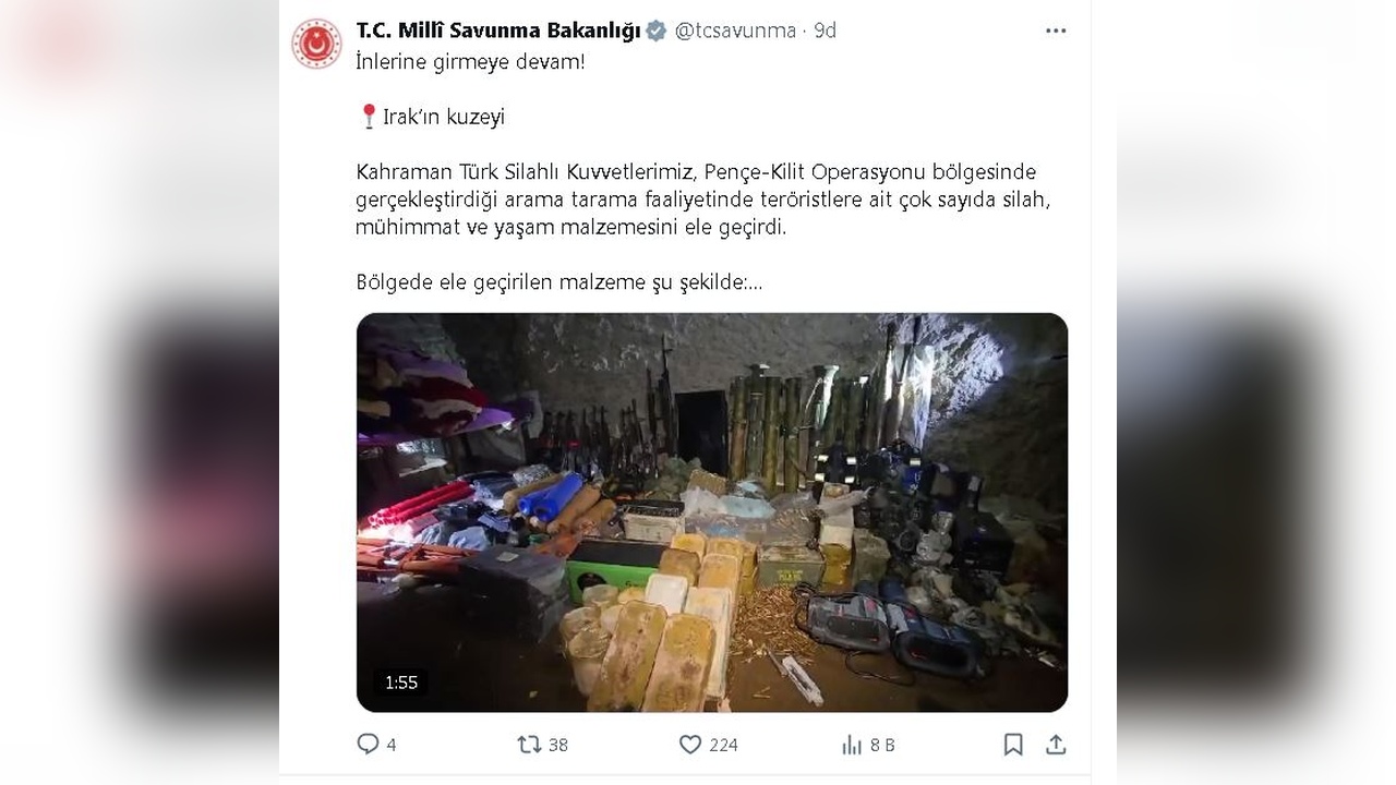 Irak'ın Kuzeyinde Silah ve Mühimmat Operasyonu Gerçekleştirildi