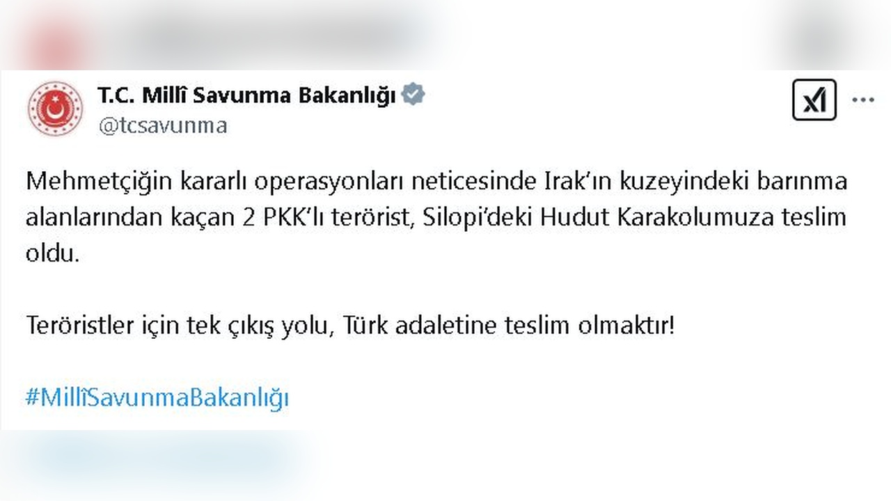 İki Terörist Hudut Karakoluna Teslim Oldu
