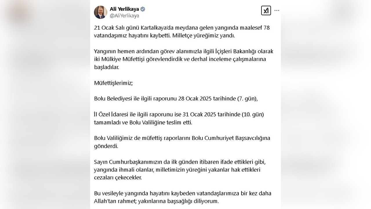 Kartalkaya Otel Yangını Raporları Savcılığa Sunuldu