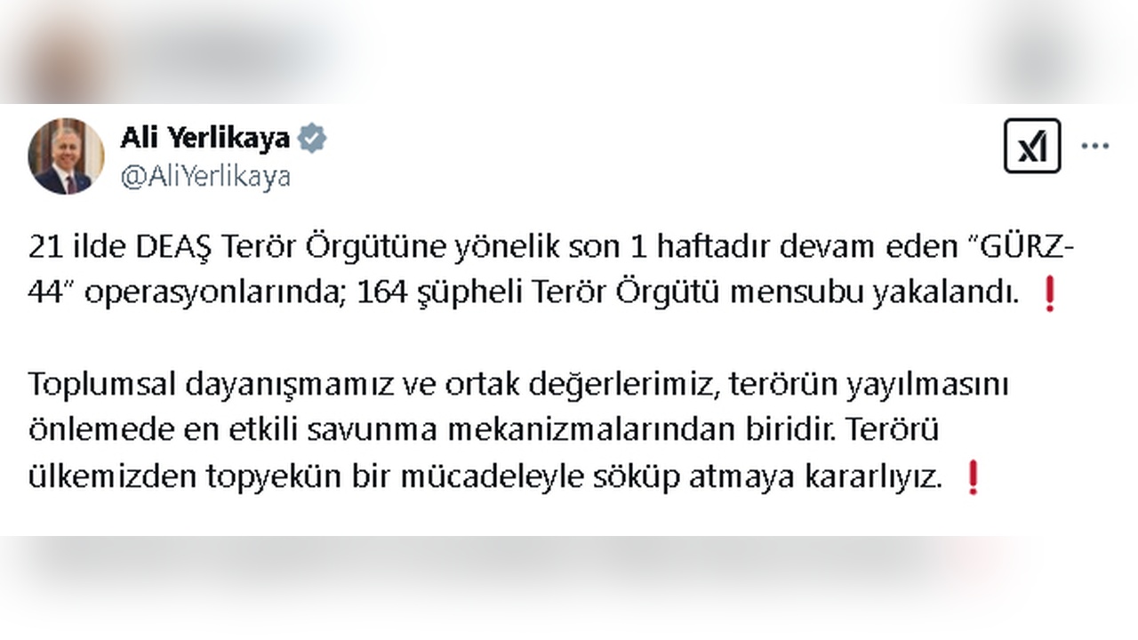 DEAŞ'a Yönelik Geniş Kapsamlı Operasyon: 164 Gözaltı Gerçekleşti