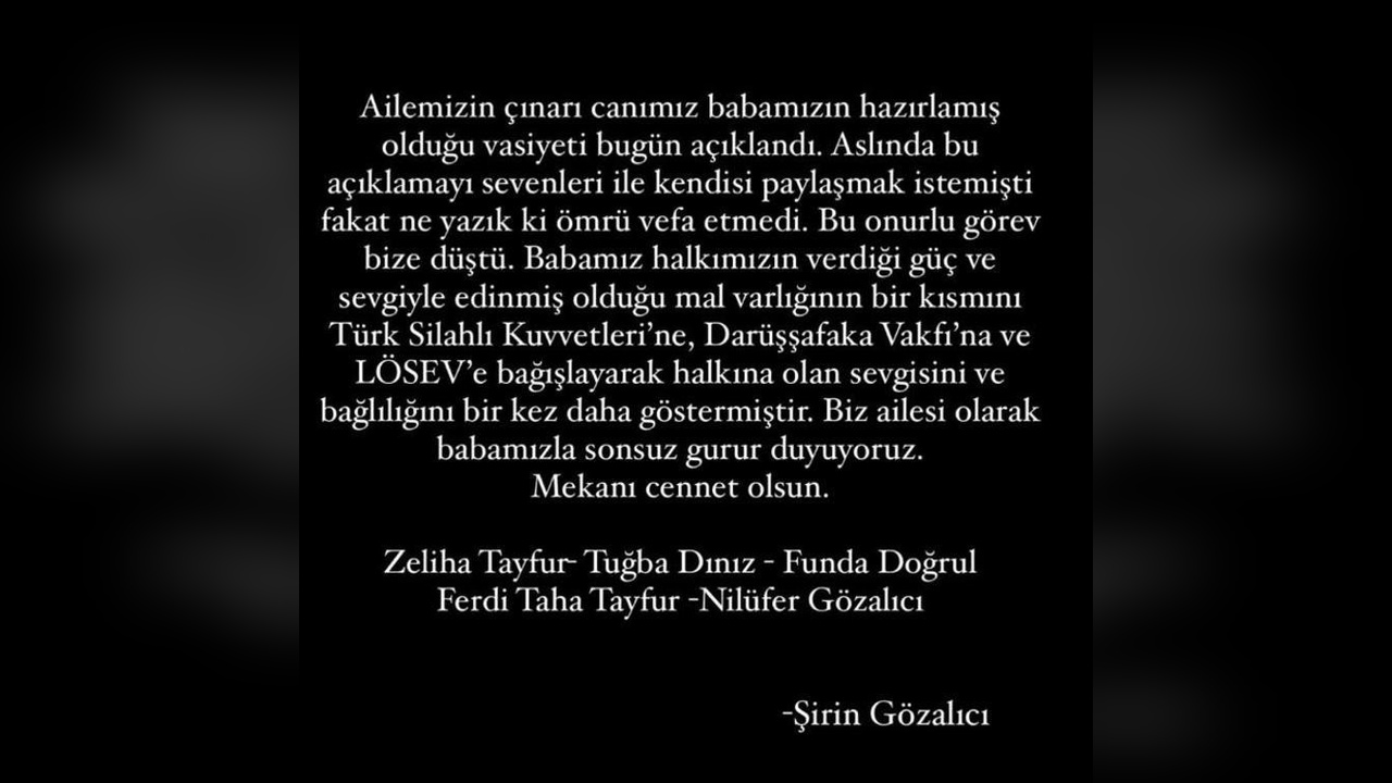 Ferdi Tayfur'un Vasiyeti Gün Yüzüne Çıktı