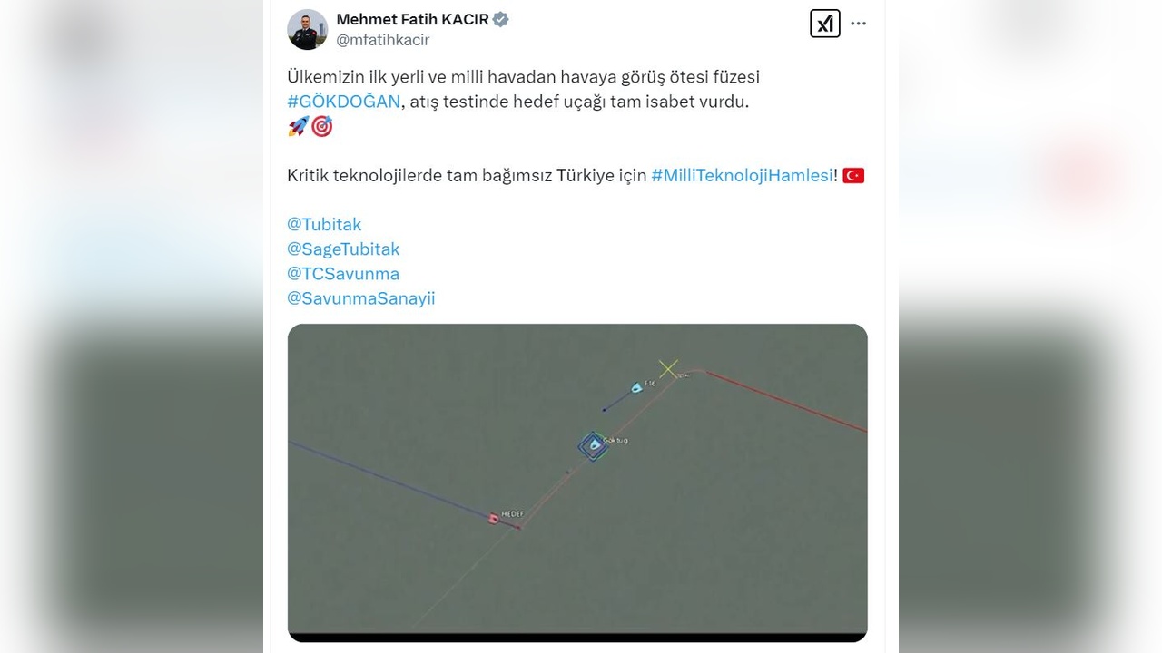 GÖKDOĞAN Füzesi ile Hedefe Tam Isabet