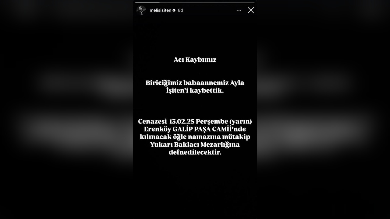 Melis İşiten, Acı Kaybını Sosyal Medyada Duyurdu