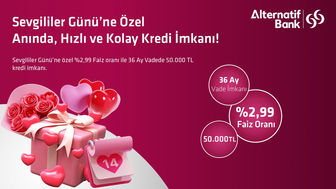Alternatif Bank, Sevgililer Günü İçin Özel Kredi Kampanyası Duyurdu