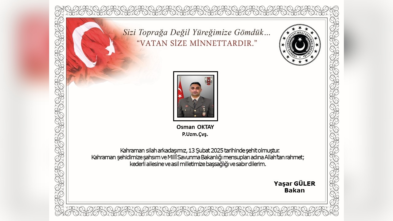 Suriye'nin Kuzeyinde Bir Asker Şehit Düştü